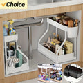 Space Saving 2 Tier Under Sink Organizer,Pull Out Storage Box Durable Large Capacity Kitchen Bathroom Essential Drawer Organizer